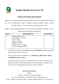 New Tender Opportunities: Notice Inviting Quotation 2024